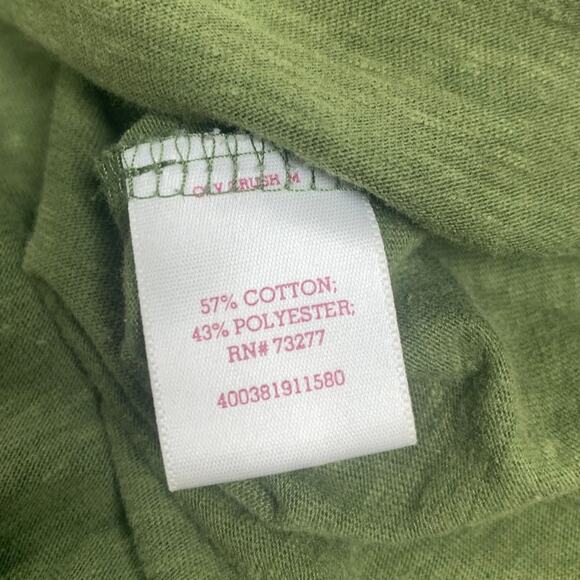 Upcycled Hand Printed Womens Medium Beach Please Crew Neck White Stripe Tee - Picture 5 of 5